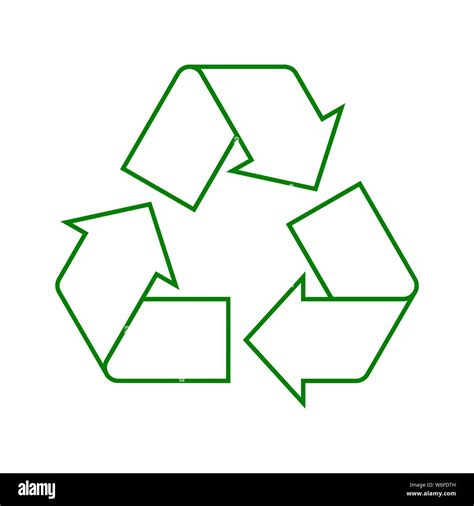 Simple Green Recycle Sign Outline Linear Recycle Symbol Icon Or Logo