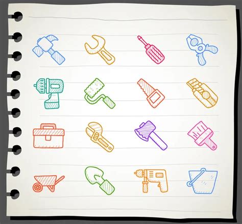 Working Tools Icon Set Stock Vector Image By ©min6939 40869763