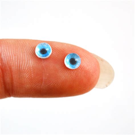 4mm Miniature Bright Blue Doll Glass Eyes Handmade Glass Eyes