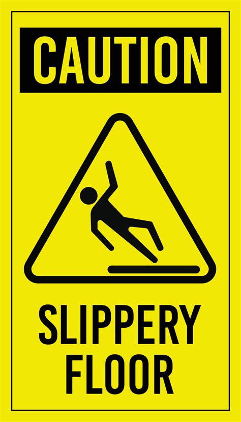 Caution Slippery Floor Warning Sign 15281893 Vector Art At Vecteezy