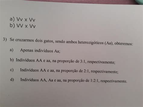 Se Cruzarmos Dois Gatos Sendo Ambos Heterozigóticos Aa Obteremos