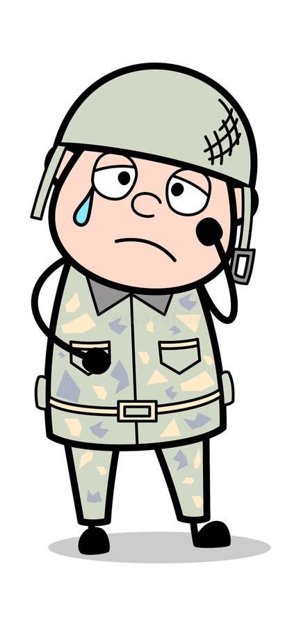 Tired Male Soldier Cartoon Vector Clipart Friendlystock Cartoons Images