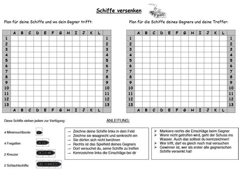 6 monate / ein halbjahr auf einer seite (1. Schiffe Versenken - PDF Vorlage | Schiffe versenken ...