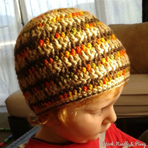 Hook Needle And Pinny Falling Autumn Leaves Beanie Free