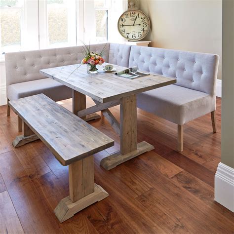 If you're considering the mix and match effect with a dining table with bench, make sure to measure the height of your current set of dining room chairs. Alina Dining Table with Right Hand Corner and Small Bench ...