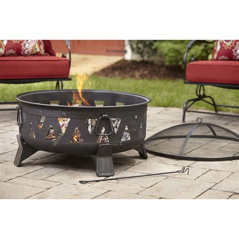 Safe for use on wooden deck: Style Selections Wood-Burning Fire Pit - Circular - 30-in ...