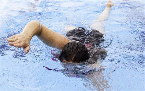 Woman Swimming In Pool Stock Image Image Of Exercise 97417077