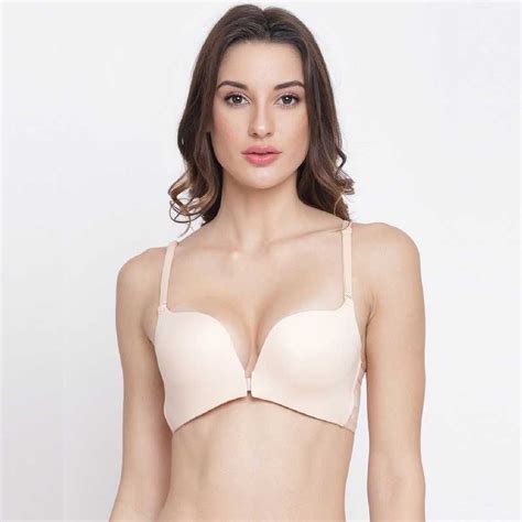 Prettycat Front Closure Wirefree Padded Soft Cup Bra Nude Buy