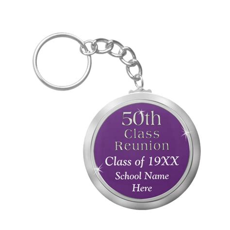 Cheap 50th Class Reunion T Your Text And Color Keychain Adult