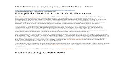 Easybib Guide To Mla 8 Format Mla Format Everything You Need To Know