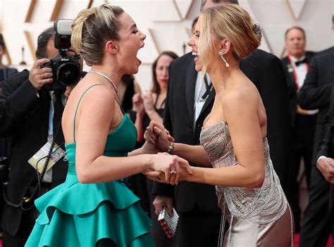 Scarjo And Florence Pugh Had The Cutest Moment At The 2020 Oscars E Online Ap