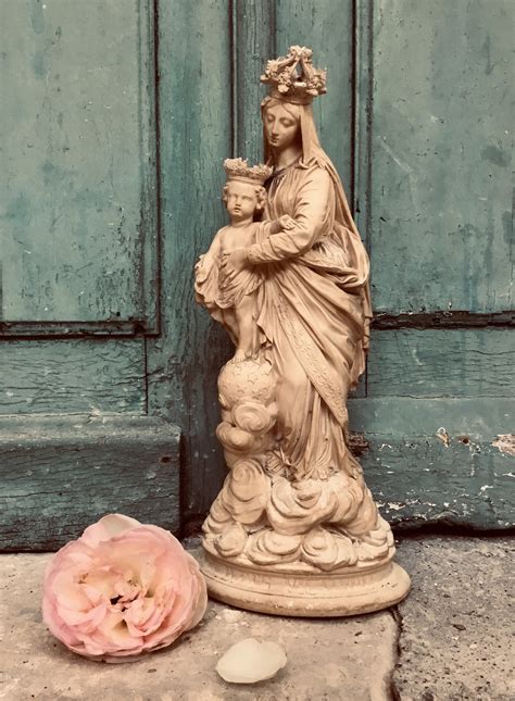 Our Lady Of Victories Fabulous Antique French Jesus Christ And The