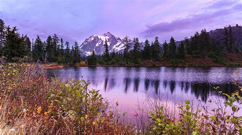 Lakes Lake Landscape Mount Shuksan Tree Hd Wallpaper Peakpx