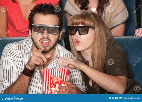 Couple Captivated By 3d Movie Stock Image Image 23462949