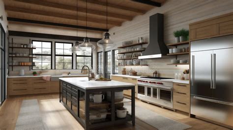 Generative Ai Rustic Meets Modern A Modern Farmhouse Kitchen Design