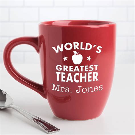 Worlds Greatest Teacher Personalized Coffee Bistro Mug