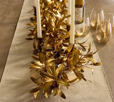 Faux Lit Gold Olive Garland Pottery Barn