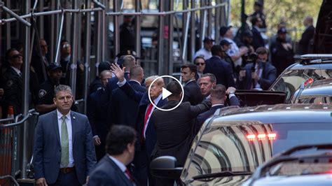 Trump Arrives for Arraignment on Felony Charges - The New York Times