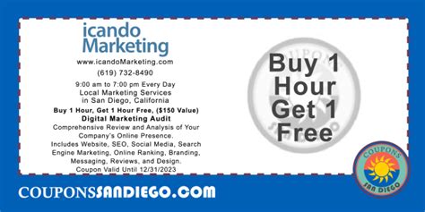 San Diego Marketing Services Coupon On