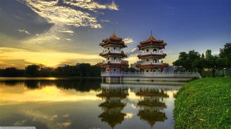 Wallpaper Temple Trees Landscape Forest Singapore Asian