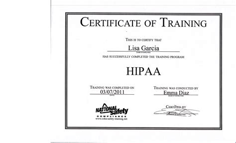 Hipaa Osha Certification TUTORE ORG Master Of Documents