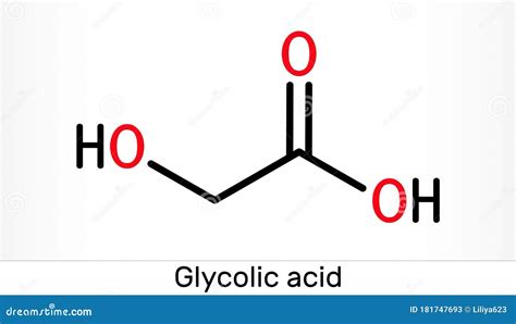 Glycolic Acid Hydroacetic Or Hydroxyacetic Acid C2h4o3 Molecule It