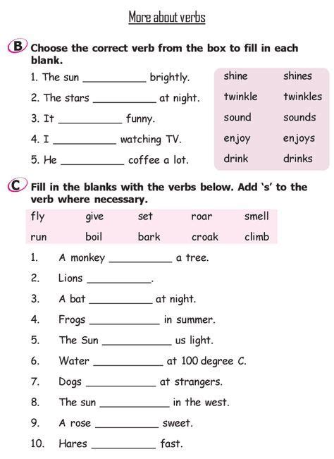 grade  grammar lesson    verbs  english grammar worksheets grammar worksheets