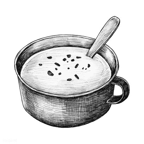 Hand Drawn Cream Soup Premium Image By How To Draw