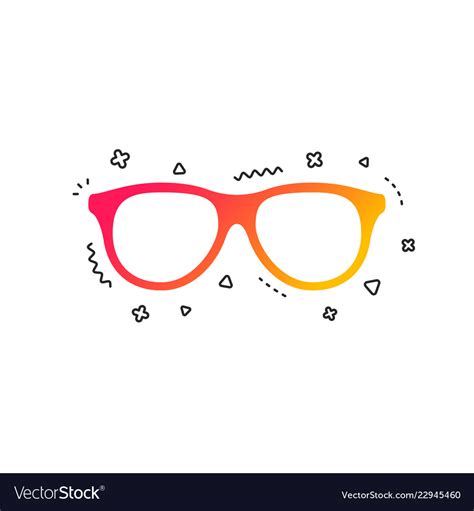 Retro Glasses Sign Icon Eyeglass Frame Symbol Vector Image