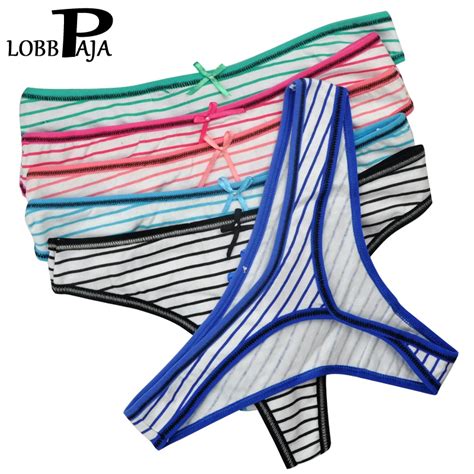Buy Lobbpaja Lot 6 Pcs Women Thongs G Strings Sexy Cute Striped Cotton Woman