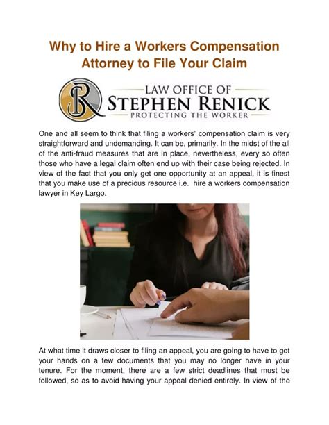 Ppt Why To Hire A Workers Compensation Attorney To File Your Claim