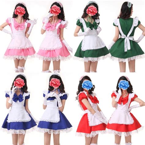 New Bow Cute Maid Outfit Cosplay Restaurant Uniforms Costumes Women With Gloves On Aliexpress