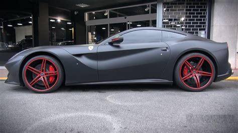 Custom Matte Black Ferrari F12 Loud Acceleration Overview Youtube