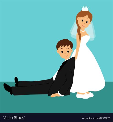 bride and groom cartoon royalty free vector image