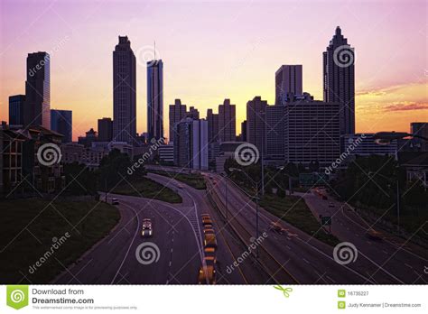Atlanta Skyline At Sunset Royalty Free Stock Photography