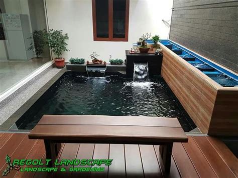Desain kolam ikan koi minimalis depan rumah, namun bisa juga ditaruh di samping atau belakang rumah. Jasa Pembuatan Kolam Ikan Koi Minimalis Di Surabaya | Koi ...