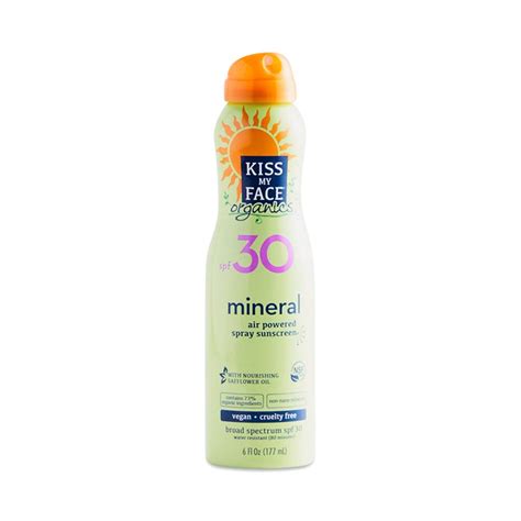 Not only does the spf 45 formula shield your face from uv rays, but it also contains eight different antioxidants (like. Kiss My Face Organics Mineral Spray Sunscreen, SPF 30 ...