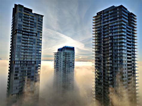 Foggy Sunrise In Metrotown Rvancouver