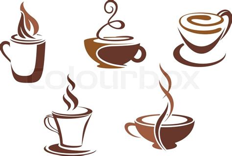 Kaffee und Tee Symbole und Symbole ... | Stock-Vektor | Colourbox