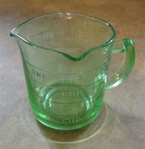 Depression Glass Green Measuring Cup Cup Ounces Spouts