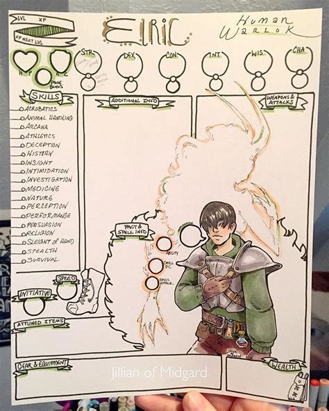 Here Are A Couple Of The Latest Fully Illustrated Character Sheets Ive