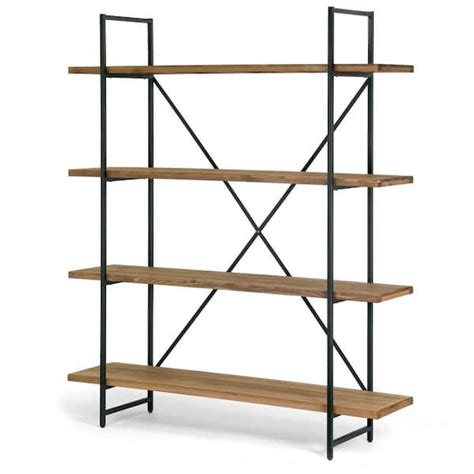 Glamour Home 75 In Brownblack Metal 4 Shelf Etagere Bookcase With