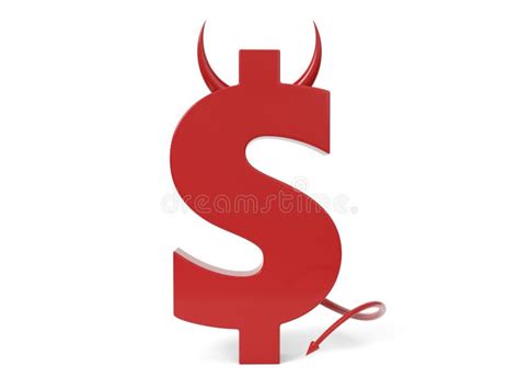 Money Is Evil Conceptual Evil Dollar Isolated In White Background 3d