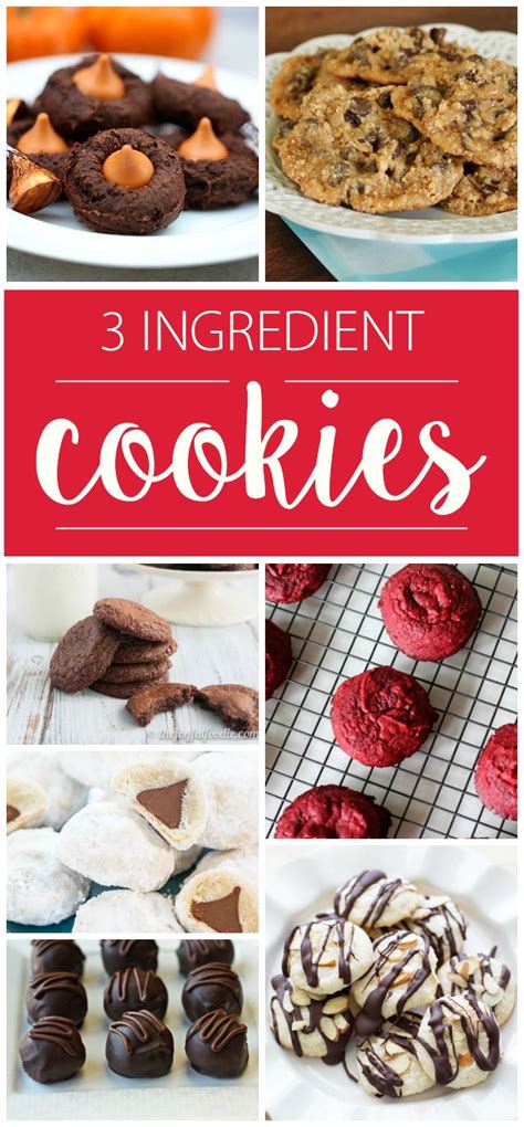 You're only three basic ingredients—butter, flour, and sugar—away from making these sweet buttery cookies. 25 Simple 3-Ingredient Cookie Recipes | 3 ingredient cookies, Dessert ingredients
