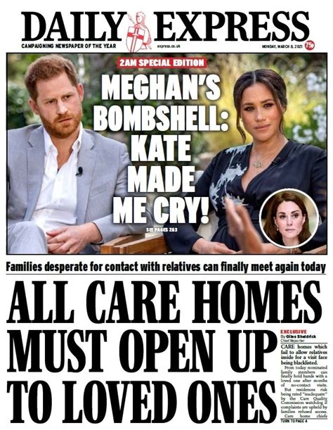 british newspapers react to meghan and harry interview