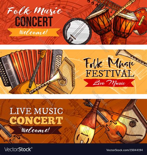 Music Concert Or Festival Banners Set Royalty Free Vector