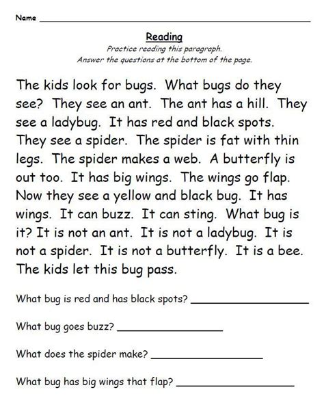 1st Grade Reading Worksheets With Answer Key