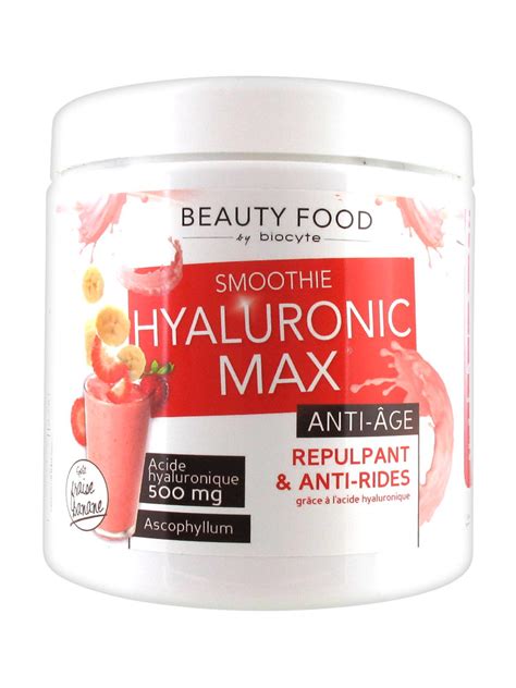 Hyaluronic acid (also known as hyaluronan or hyaluronate) is naturally found in many tissues and fluids, but more abundantly in articular cartilage and synovial fluid (sf). Biocyte Beauty Food Smoothie Hyaluronic Max 280 g - Prix ...