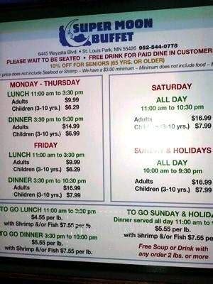 Top reviews of super moon buffet. Menu of Super Moon Buffet in Minneapolis, MN 55426