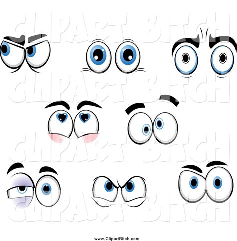 Clip Vector Cartoon Art Of Emotional Eyes By Vector Tradition Sm 511
